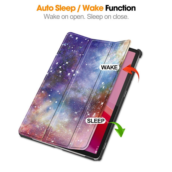 Trefoldet Stativdeksel for Lenovo Tab M11 - Galaxy Multicolor