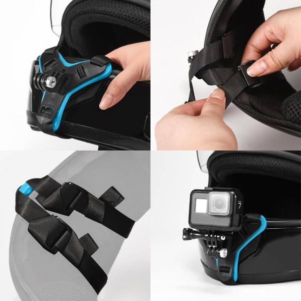 4-in-1-moottoripyöräkypäräkiinnitys GoPro Insta 360 Sessionille Black