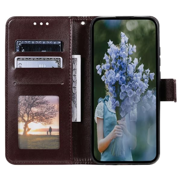 Til Xiaomi Redmi A5 4G / Poco C71 4G Stand Cover Totem Tegnebogsetui Brown