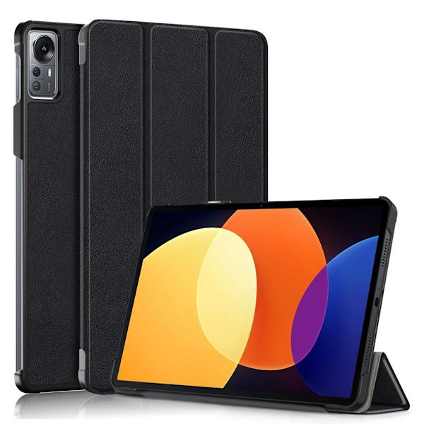 Til Xiaomi Pad 5 Pro 12.4 (2022) Stand Slim Fit Cover Sleep/Wake - Sort Black