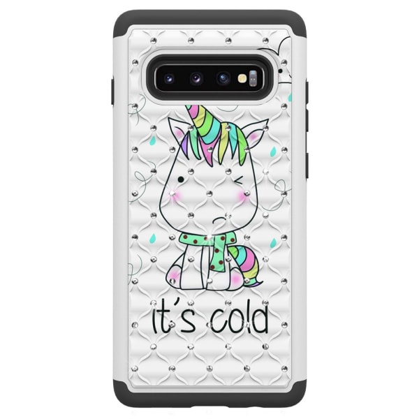 Samsung Galaxy S10+ Pattern PC TPU Phone Shell - Unicorn Black