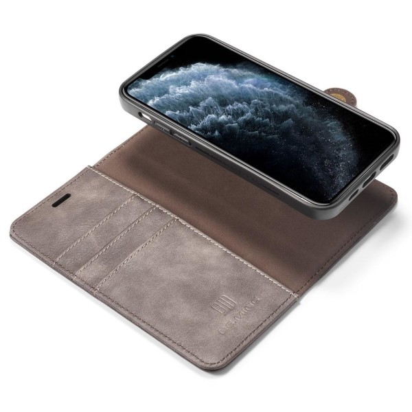 DG.MING iPhone 13 Pro Split Läder Plånboksfodral - Coffee Brun