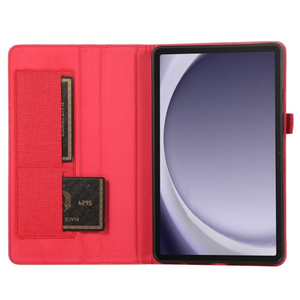 Etui for Samsung Galaxy Tab A9 Tablet med stofftekstur, folio og stativ Red