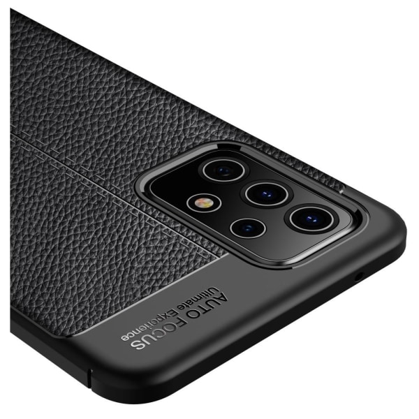 Samsung Galaxy A72 5G TPU Case Shell Litchi Texture - Svart Black