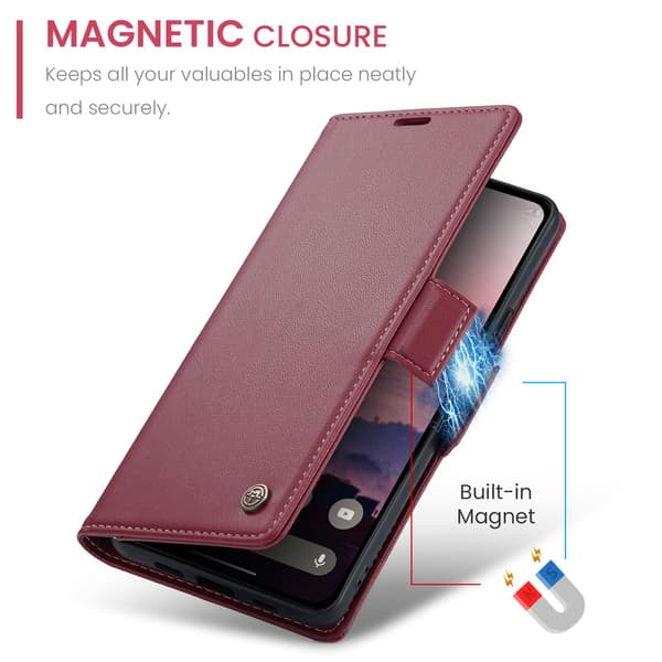 CASEME Google Pixel 10a RFID Suojattu Lompakkokotelo Red