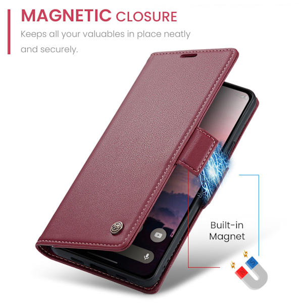 CASEME Til Google Pixel 10a RFID Blokkerende Lommebokdeksel Red