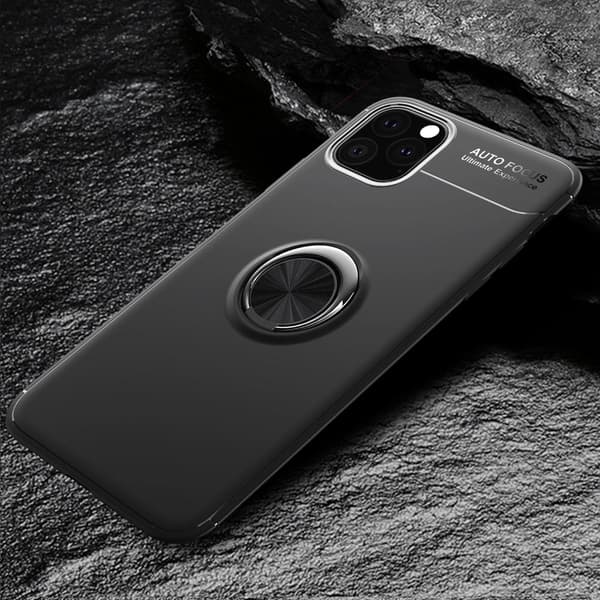 iPhone 11 skal med Finger Ring och inbyggd plåt - Svart Svart