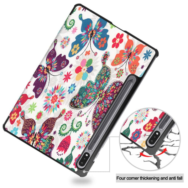 Kolminkertainen teline älykotelo Samsung Galaxy Tab S7/S8 - Perh Multicolor