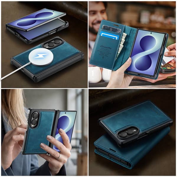 CASEME Magnetisk telefonlommebokdeksel til Samsung Galaxy Z Fold8 Green