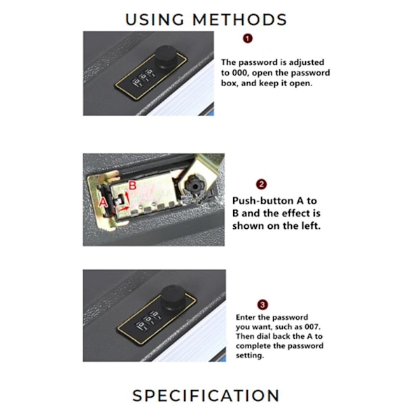 Kodlås Kassaskåp Hemlig låda Book Safe för värdesaker Svart