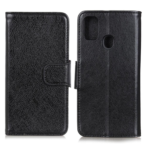 Nappa Texture Split Wallet Stand Cover for Google Pixel 5a Black