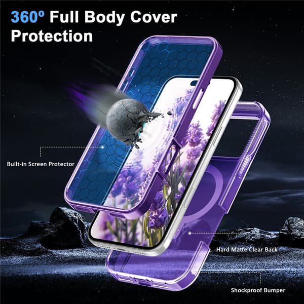 Telefoncover med skærmbeskyttelse til iPhone 18 Pro Max / 17 Pro Max Purple
