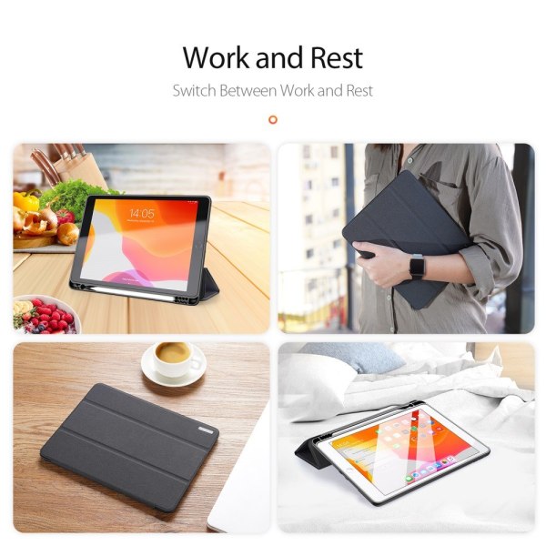 DUX DUCIS Domo Apple iPad 10.2 2021/2020/2019 Trifoldet stativ sort Black