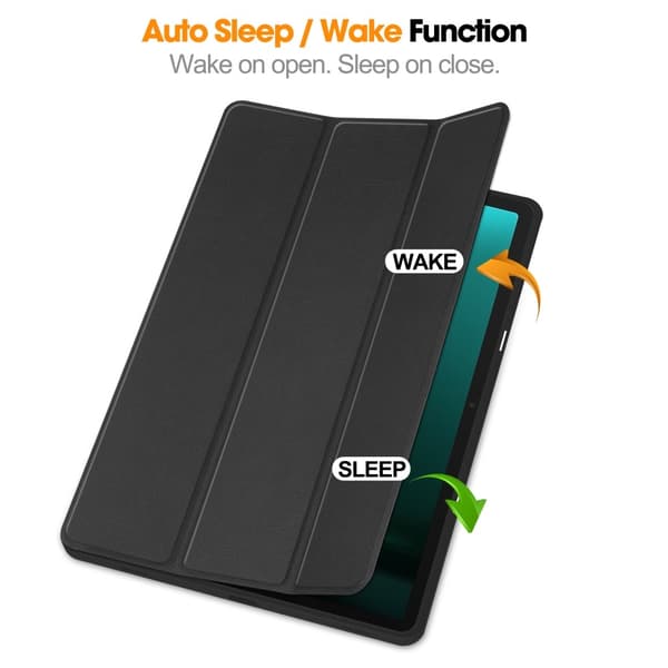 Trifoldet stativ Smart Taske til Samsung Galaxy Tab S9 FE+ / Tab S9+ Black