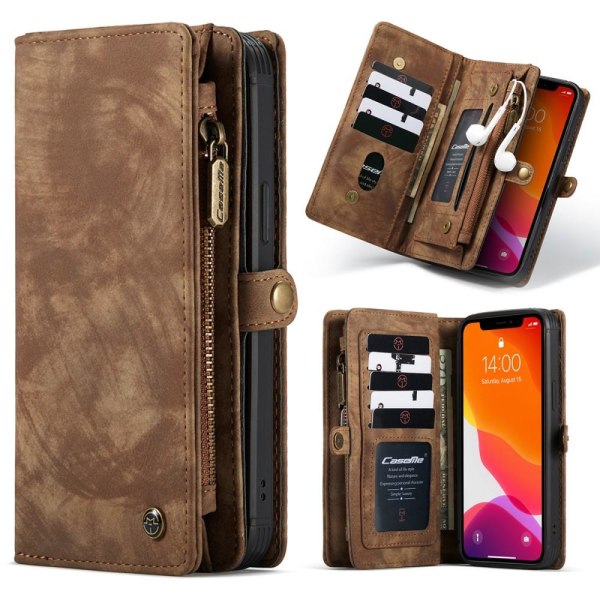 CASEME iPhone 12 / iPhone 12 Pro Retro plånboksfodral - Brun Brun