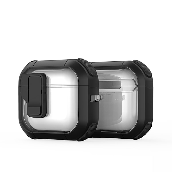 AirPods 4 -kotelolle DUX DUCIS PC+TPU Bluetooth-kotelo / kuori koukulla Black