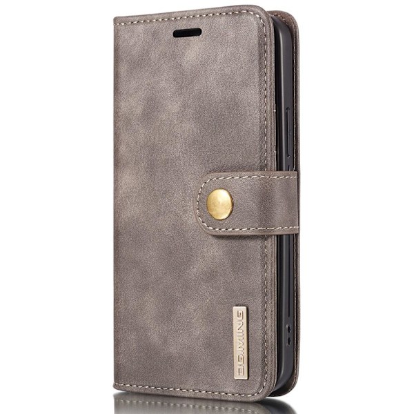DG.MING iPhone 13 Split Läder Plånboksfodral - Coffee Brun