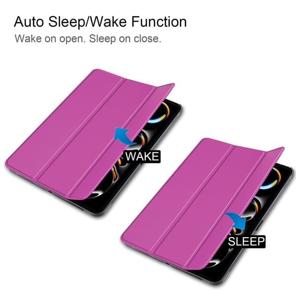 Til iPad Pro 11 (2024) Etui Tre - fold Stativ Tablet Cover - Lilla Purple