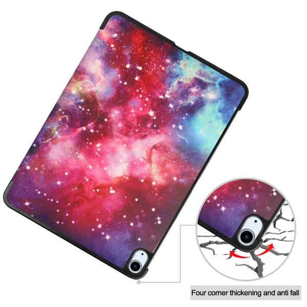 Til iPad Air 11 (2024) Etui Tre-fold Stativ Tablet Cover - Galaxy Multicolor