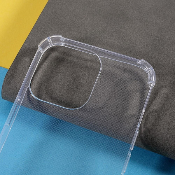 iPhone 13 Pro gjennomsiktig mykt termoplastisk polyuretan deksel med forsterkede hjørner Transparent