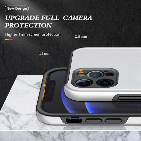 iPhone 14 Pro Finger Ring Kickstand Hybrid Case - Silver Silver