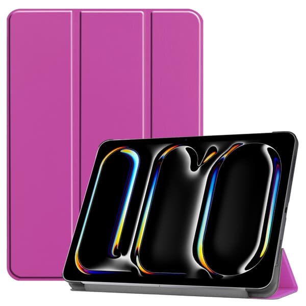Til iPad Pro 11 (2024) Etui Tre - fold Stativ Tablet Cover - Lilla Purple