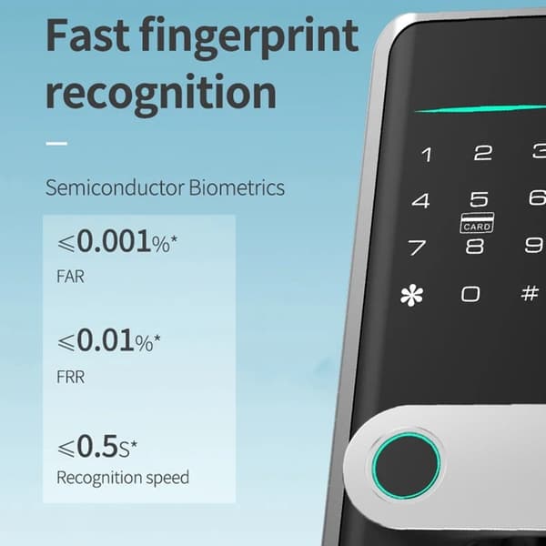 Elektronisk lås A1 Tuya WiFi fingeravtrykk smart dørlås dynamisk passord NFC Black