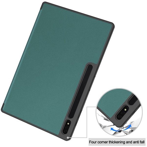 För Samsung Galaxy Tab S10 Ultra Stativfodral Stötsäkert med Pennhållare - Grön Grön