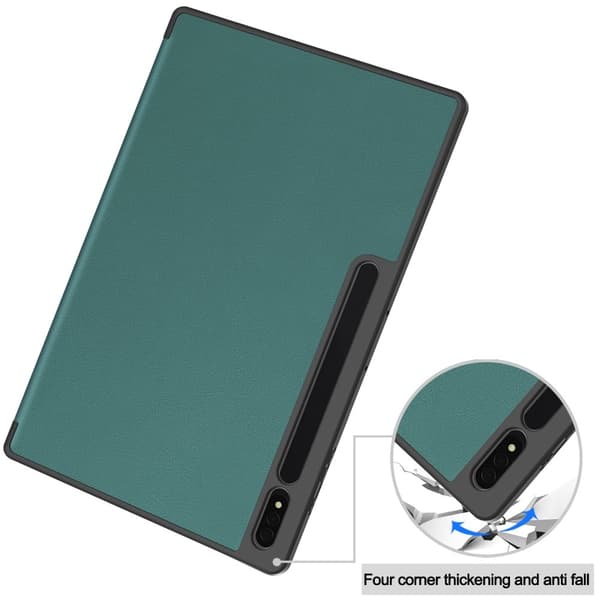 Stativveske for Samsung Galaxy Tab S10 Ultra, støtdempende tablettdeksel med pennholder Green