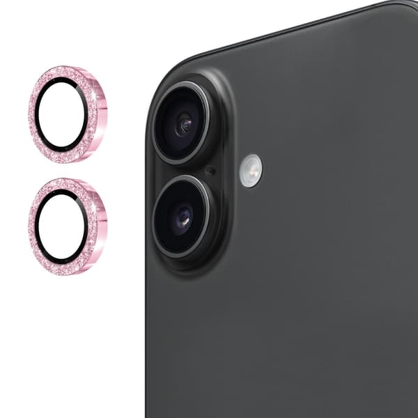 Til iPhone 17 Glitrende Kameralinsebeskytter Pink