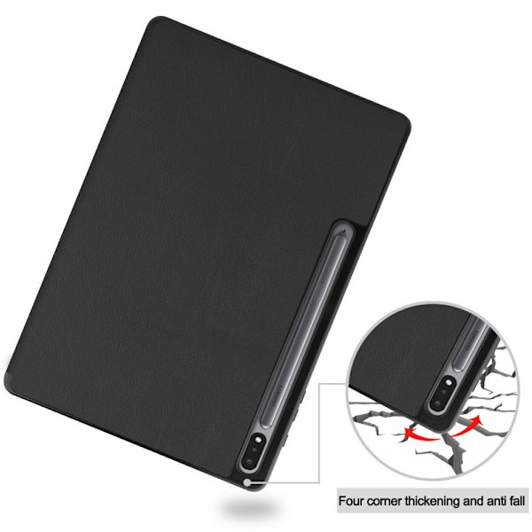 Slim Fit Cover Fodral Till Samsung Galaxy Tab S7 Plus / S8 Plus - Svart Svart