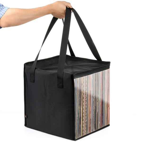 Etui for opptil 50 vinylplater LP-plateorganisator Black