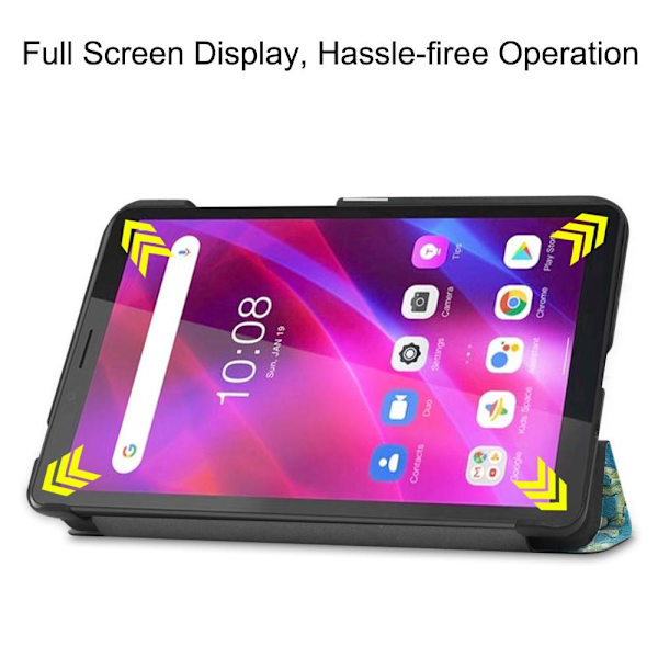 Tri-fold Fodral till Lenovo Tab M7 (3rd Gen) - Plum Blossom Grön