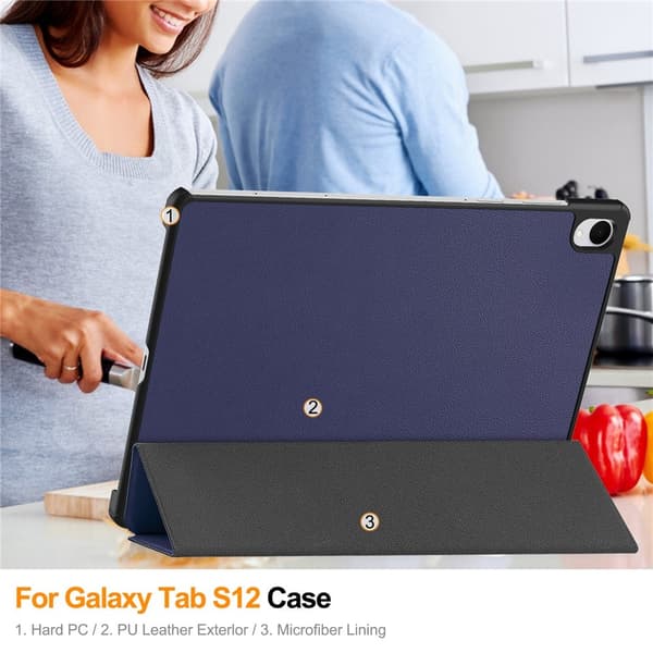 Tabletcover med støtteben til Samsung Galaxy Tab S12+ Blue