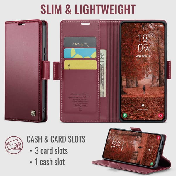 CASEME Til Xiaomi 17T Lommebokdeksel Red