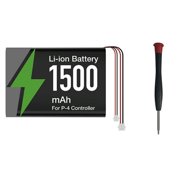 Batteri til Sony PlayStation 4 spilcontroller 1500mAh Li-ion med skruetrækker Black