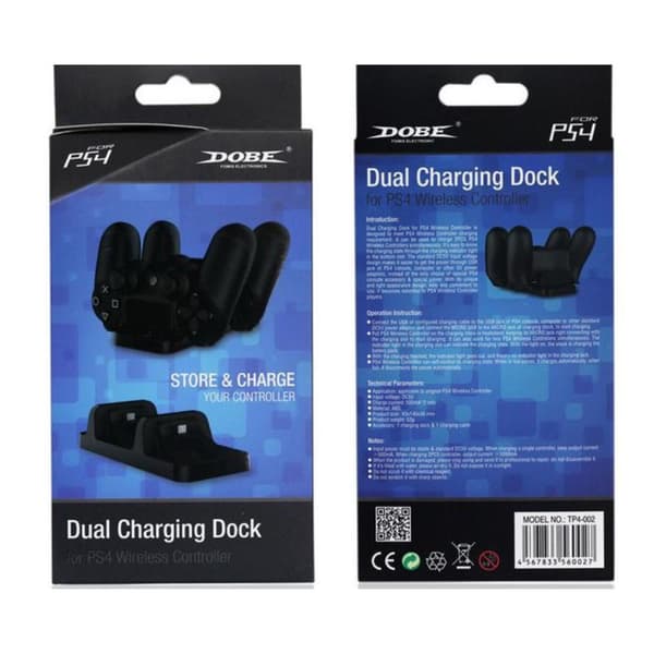 DOBE Dual Charging Dock Station - PS4 Langattomat Controllers Black