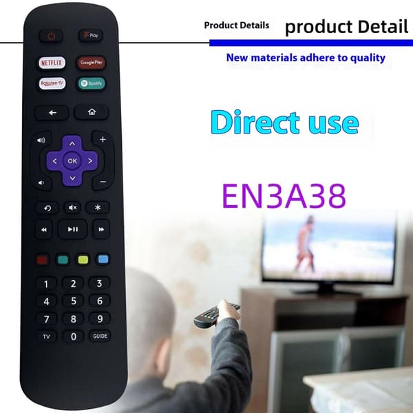 Fjärrkontroll Ersättning EN3A38 För Hisense TV Svart