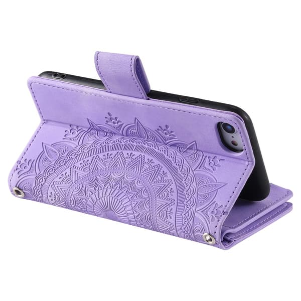 Til iPhone 17e / 16e tegnebogscover Cover Shell Mandala Blomstermønster Purple
