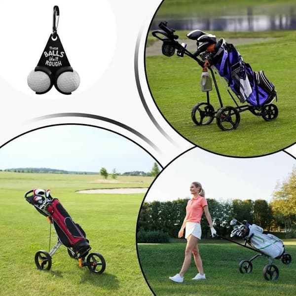 Golfbollshållare Roliga bokstäver Dubbla golfbollar Golfpresent - Stil B Svart