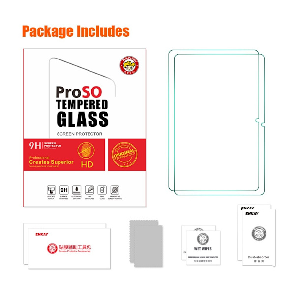 2kpl HAT PRINCE panssarilasi Samsung Galaxy Tab A9+ Transparent
