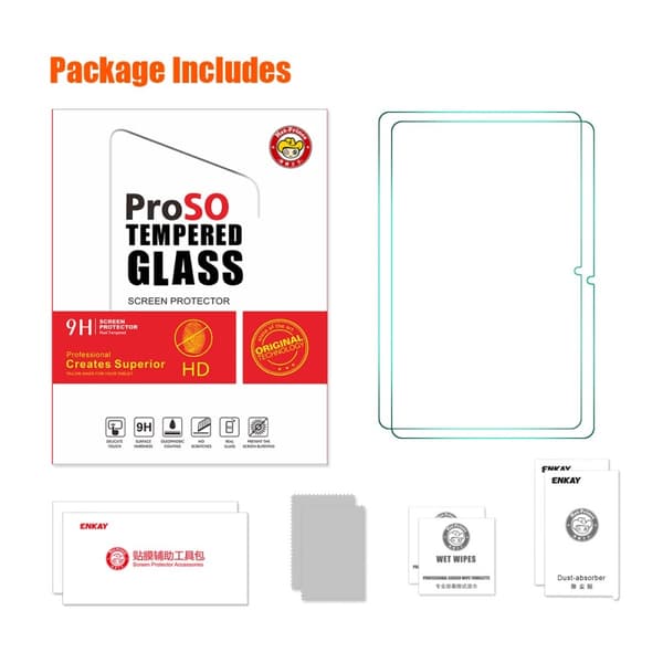 2stk HAT PRINCE hærdet glas Samsung Galaxy Tab A9+ Transparent