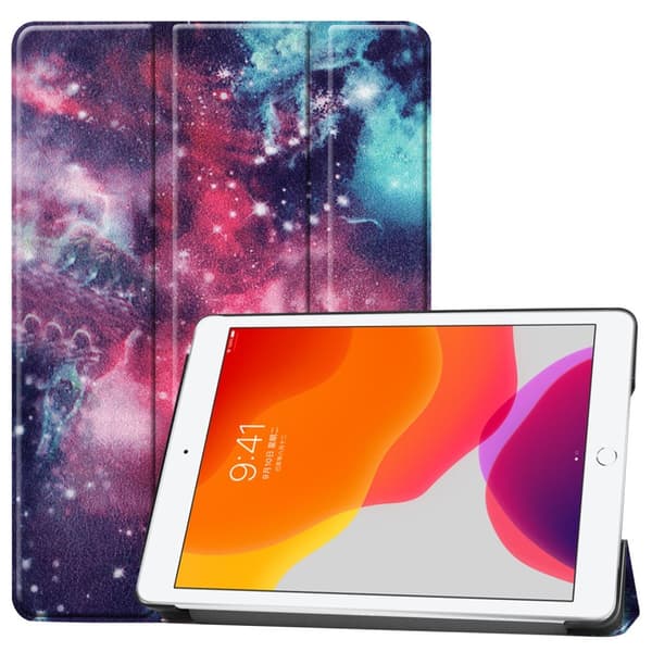 Apple iPad 10.2 Trefoldelig Slim Fit Deksel - Stjernehimmel Multicolor