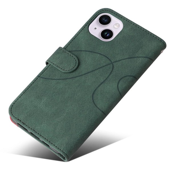 Til iPhone 15 Plus KT Series-1 Dobbeltfarvet etui Green