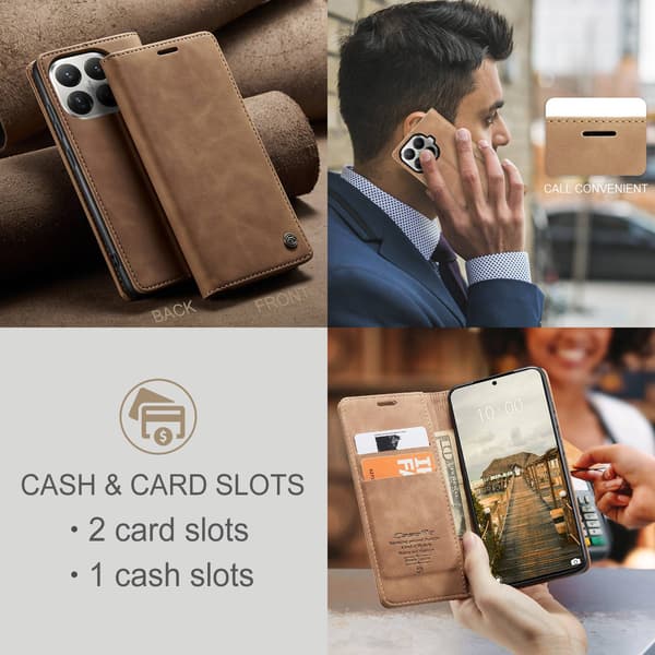 CASEME Xiaomi 17T Lompakkokotelo Brown