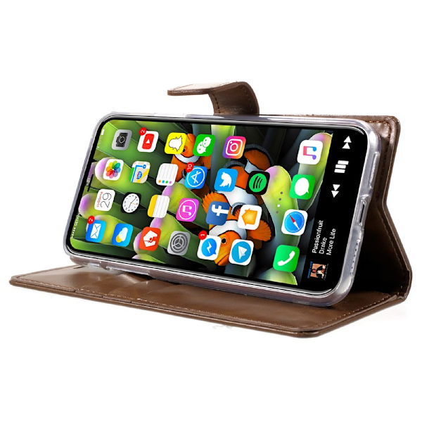 MERCURY GOOSPERY Blue Moon Wallet Cover for iPhone X - Brown Brown