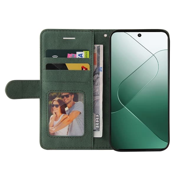 Til Xiaomi 14 KT - serie - 1 dobbeltfarve tegnebog Green