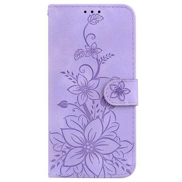 För Xiaomi Redmi 14C Fodral Ställ Plånboksfodral Blommönster - Lila Lila