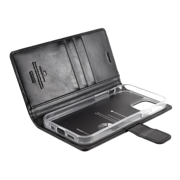 MERCURY GOOSPERY Sininen Moon Lompakkokotelo iPhone 12 Pro Max Musta Black