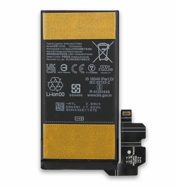 Batteri För Google Pixel 8 3,89V 4485mAh litiumpolymerbatteri kod: GS35E Svart